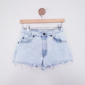 Levi's 90's Vintage 550 Student Orange Tab Cut Off Light Denim Jean Shorts